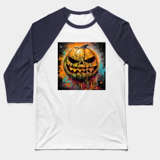 Vibrant Halloween Jack O Lantern Pumpkin Baseball T-Shirt